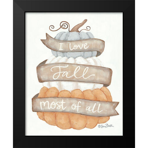 I Love Fall    Black Modern Wood Framed Art Print by Baker, Sara