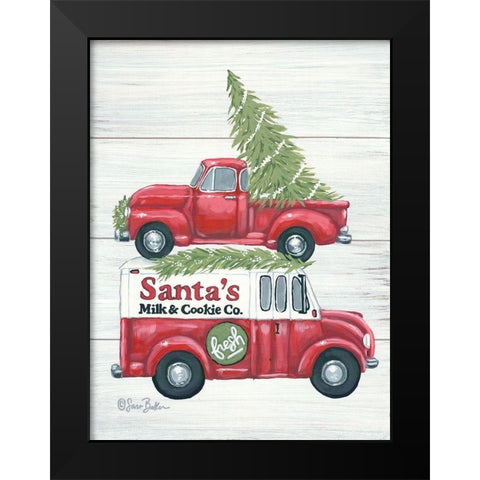 Santas Milk and Cookie Co. Black Modern Wood Framed Art Print by Baker, Sara