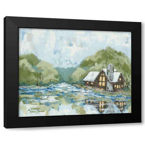 Adventure Lake Black Modern Wood Framed Art Print by Baker, Sara