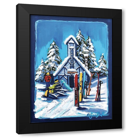 Snow Day Black Modern Wood Framed Art Print with Double Matting by Baker, Sara