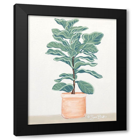Fiddle Leaf Fig Black Modern Wood Framed Art Print by Baker, Sara
