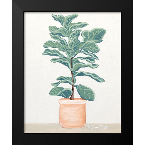 Fiddle Leaf Fig Black Modern Wood Framed Art Print by Baker, Sara