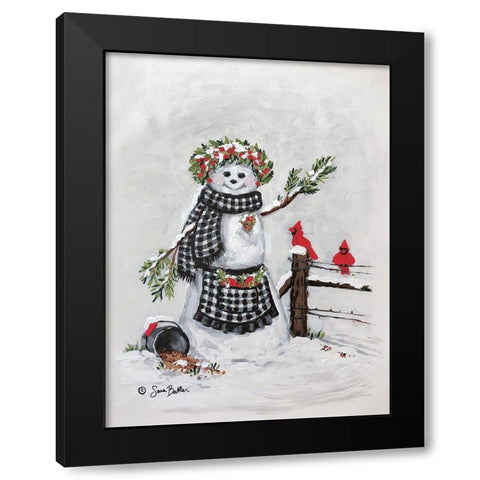 Frosty Friends II Black Modern Wood Framed Art Print by Baker, Sara