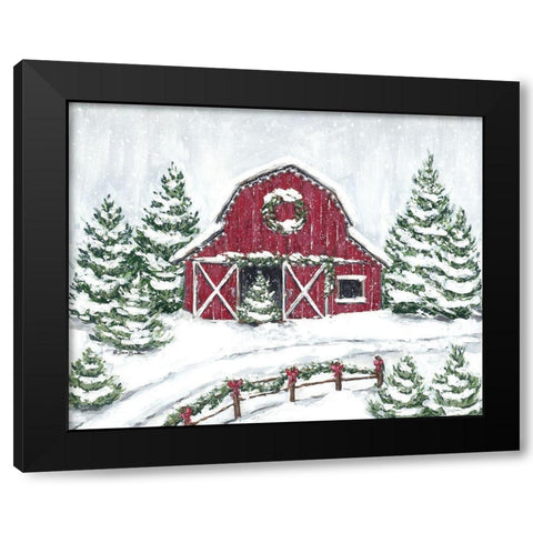 Tree Farm Barn Black Modern Wood Framed Art Print by Baker, Sara