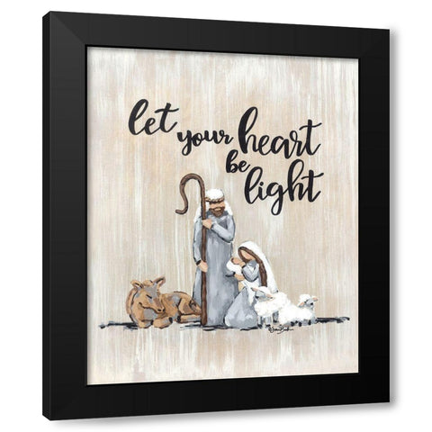 Let Your Heart Be Light Black Modern Wood Framed Art Print by Baker, Sara