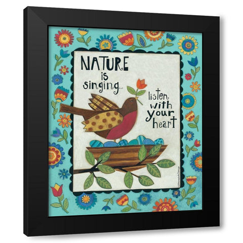 Nature is Singing Black Modern Wood Framed Art Print with Double Matting by Deming, Bernadette