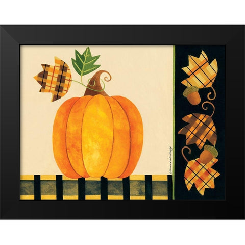 Pumpkin, Leaves and Acorns I Black Modern Wood Framed Art Print by Deming, Bernadette