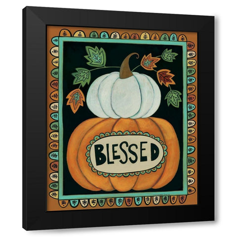 Blessed Pumpkins Black Modern Wood Framed Art Print by Deming, Bernadette