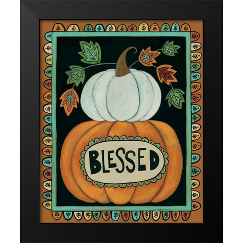 Blessed Pumpkins Black Modern Wood Framed Art Print by Deming, Bernadette