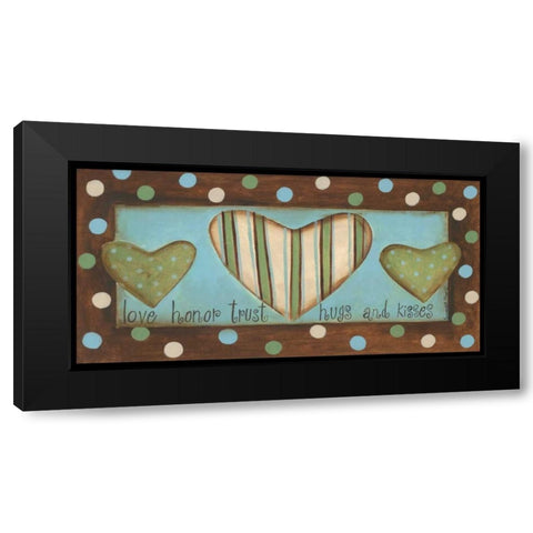 Hugs and Kisses Black Modern Wood Framed Art Print by Deming, Bernadette
