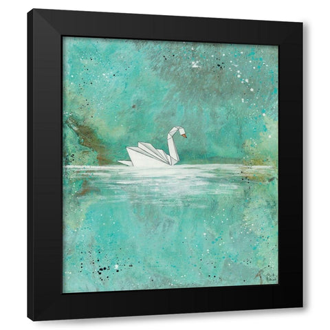 Serenity Lake Black Modern Wood Framed Art Print with Double Matting by Hallowell, Britt