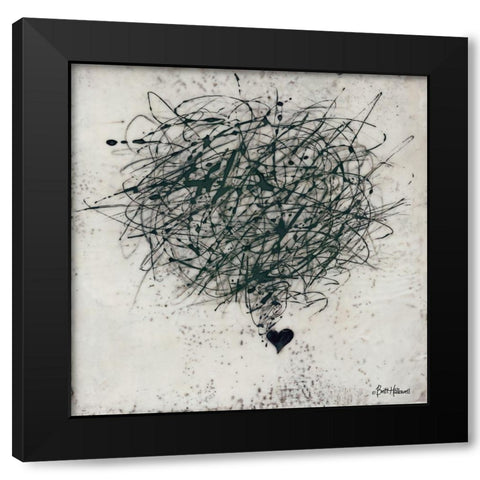 Crazy Love Black Modern Wood Framed Art Print by Hallowell, Britt