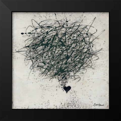 Crazy Love Black Modern Wood Framed Art Print by Hallowell, Britt