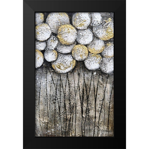 Bubble Trees in White Black Modern Wood Framed Art Print by Hallowell, Britt