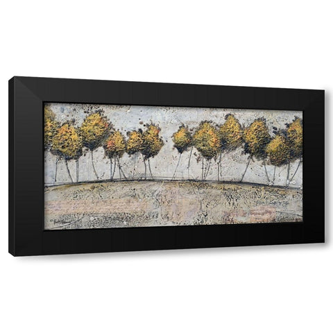 A Route of Gold Black Modern Wood Framed Art Print with Double Matting by Hallowell, Britt