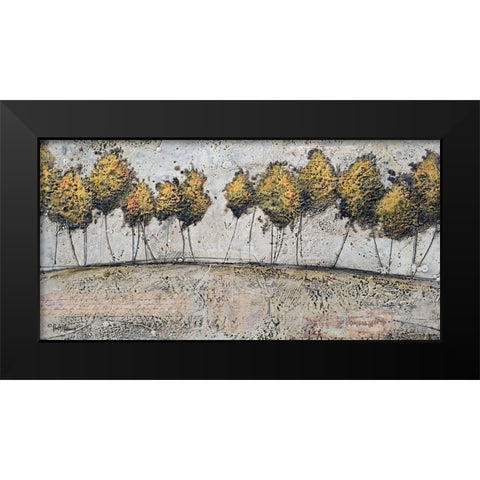A Route of Gold Black Modern Wood Framed Art Print by Hallowell, Britt