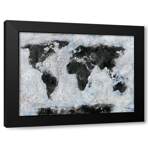 Old World Map   Black Modern Wood Framed Art Print with Double Matting by Hallowell, Britt