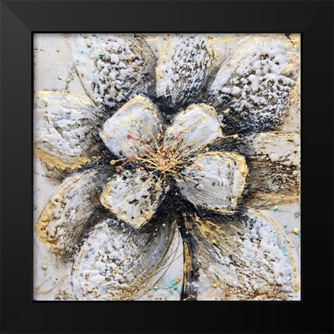 Explosion of Petals Black Modern Wood Framed Art Print by Hallowell, Britt