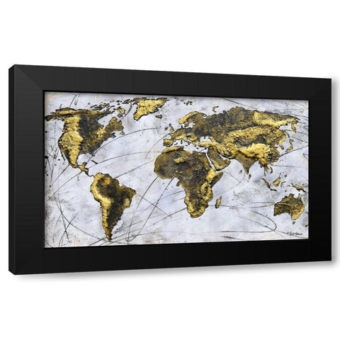 A Wonderful World Black Modern Wood Framed Art Print with Double Matting by Hallowell, Britt