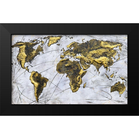 A Wonderful World Black Modern Wood Framed Art Print by Hallowell, Britt