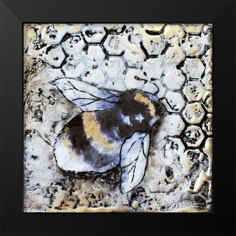 Worker Bees I Black Modern Wood Framed Art Print by Hallowell, Britt