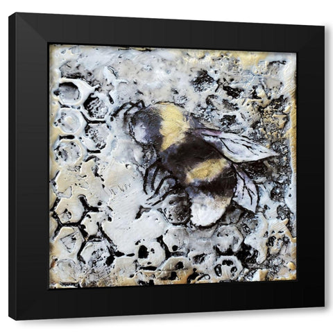 Worker Bees II Black Modern Wood Framed Art Print with Double Matting by Hallowell, Britt
