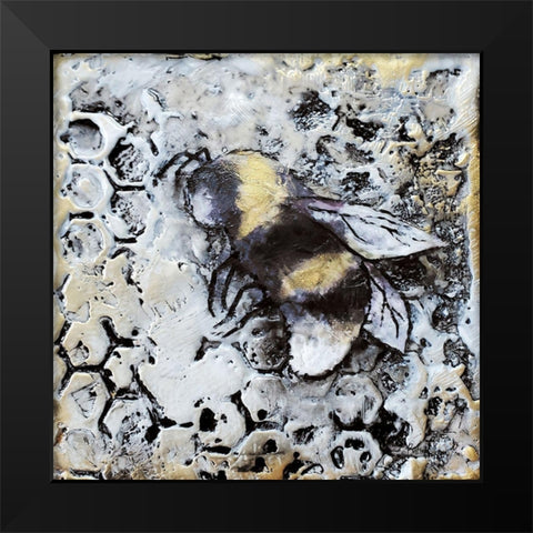 Worker Bees II Black Modern Wood Framed Art Print by Hallowell, Britt