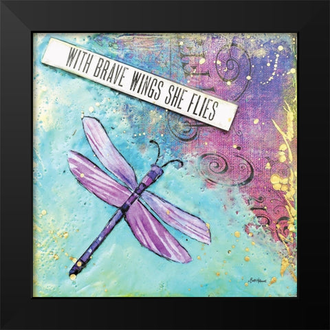 With Brave Wings She Flies  Black Modern Wood Framed Art Print by Hallowell, Brit