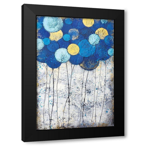 Bubble Trees Magic Black Modern Wood Framed Art Print by Hallowell, Britt