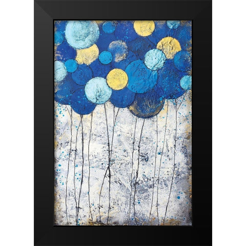 Bubble Trees Magic Black Modern Wood Framed Art Print by Hallowell, Britt