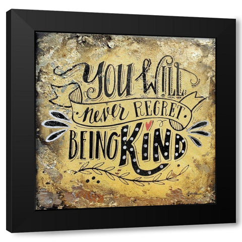 Being Kind Black Modern Wood Framed Art Print with Double Matting by Hallowell, Britt