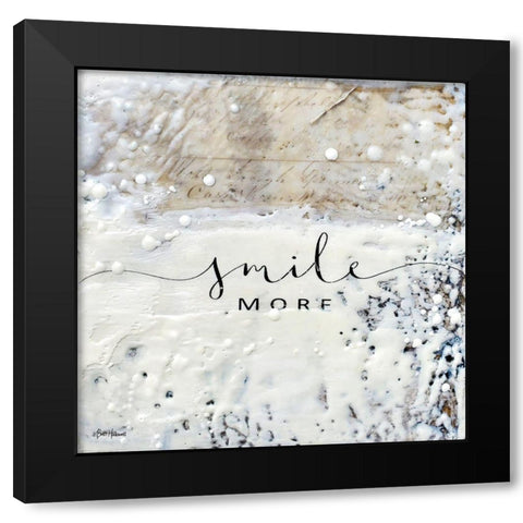 Smile More Black Modern Wood Framed Art Print by Hallowell, Britt