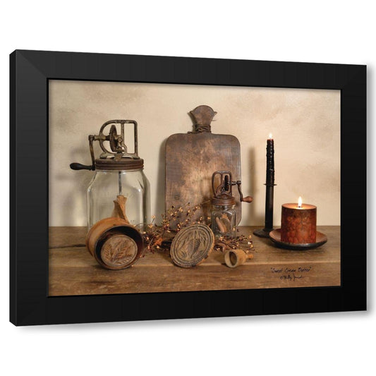 Sweet Cream Butter Black Modern Wood Framed Art Print with Double Matting by Jacobs, Billy