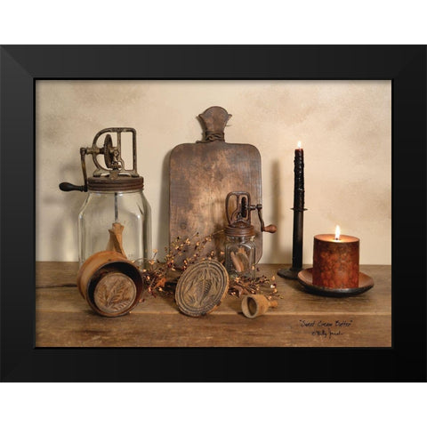 Sweet Cream Butter Black Modern Wood Framed Art Print by Jacobs, Billy