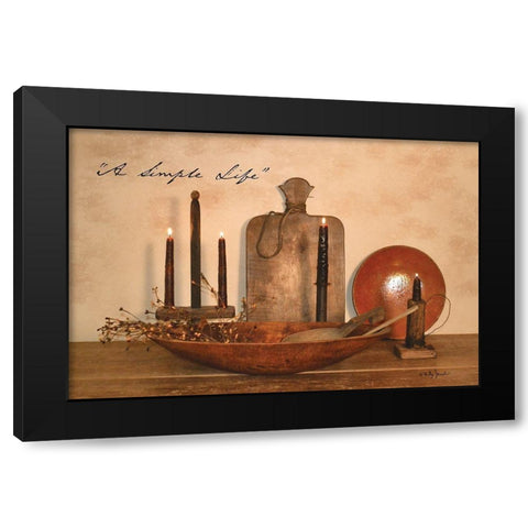 A Simple Life Black Modern Wood Framed Art Print with Double Matting by Jacobs, Billy