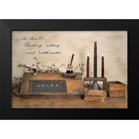 The Three Rs Black Modern Wood Framed Art Print by Jacobs, Billy