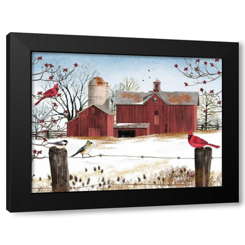Winter Friends Black Modern Wood Framed Art Print by Jacobs, Billy
