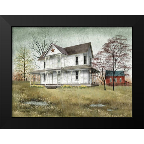 April Showers Black Modern Wood Framed Art Print by Jacobs, Billy