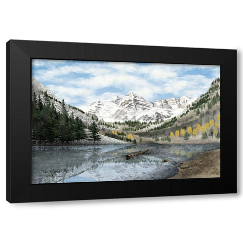 The Maroon Bells      Black Modern Wood Framed Art Print with Double Matting by Jacobs, Billy
