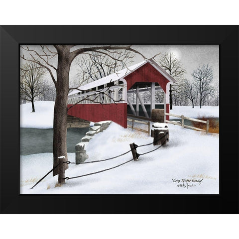 Crisp Winter Evening Black Modern Wood Framed Art Print by Jacobs, Billy