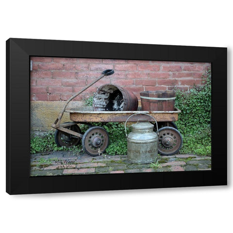 Milk Wagon Black Modern Wood Framed Art Print with Double Matting by Jacobs, Billy