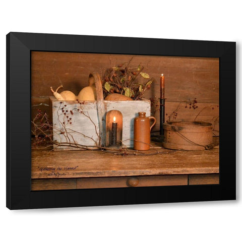 Gathering the Harvest Black Modern Wood Framed Art Print by Jacobs, Billy