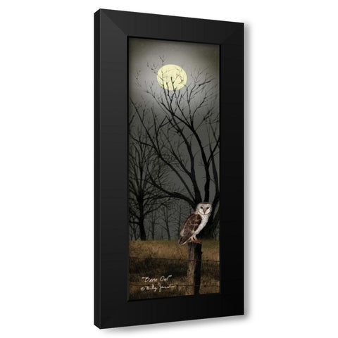 Barn Owl Black Modern Wood Framed Art Print with Double Matting by Jacobs, Billy