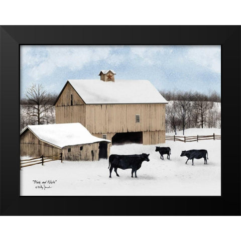 Black and White Black Modern Wood Framed Art Print by Jacobs, Billy