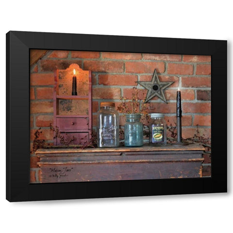 Mason Jars Black Modern Wood Framed Art Print by Jacobs, Billy