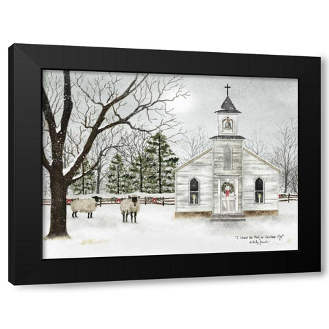 I Heard the Bells on Christmas Day Black Modern Wood Framed Art Print by Jacobs, Billy