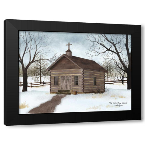 Little Brown Church Black Modern Wood Framed Art Print by Jacobs, Billy