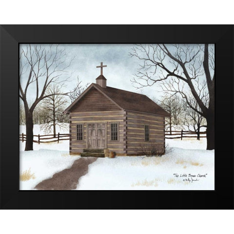 Little Brown Church Black Modern Wood Framed Art Print by Jacobs, Billy