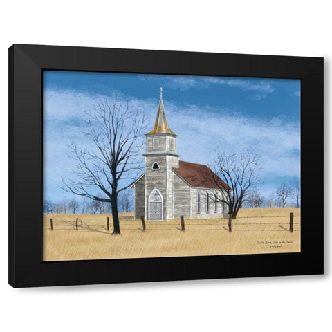 Little Church on the Prairie Black Modern Wood Framed Art Print by Jacobs, Billy