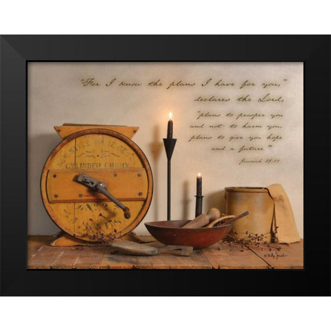 The Plans I Have For You Black Modern Wood Framed Art Print by Jacobs, Billy